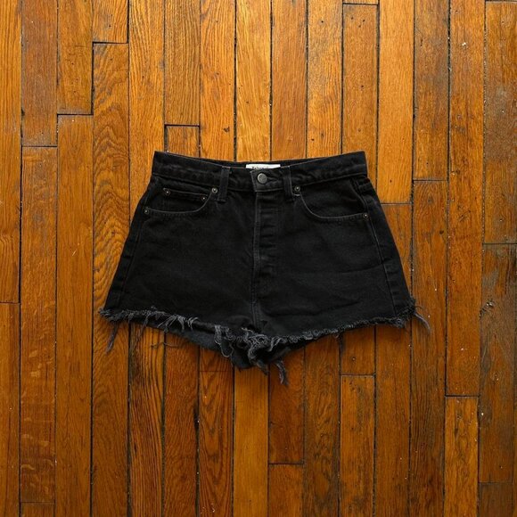 Reformation Pants - Reformation Dixie High Rise Jean Short Size‎ 26 Women Black Cut Off Raw Denim